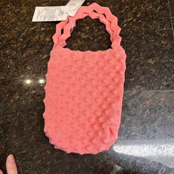 Scarleton Small Puffer Tote Bag Purse, Pink Knit, Magnetic Closure, NWT - Picture 6 of 11